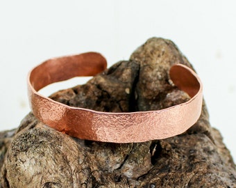 Cuff Bracelet, Hammered Solid Copper, Lead and Nickel Free, Textured Copper, Hand forged, Copper bracelet cuff, Copper Cuff