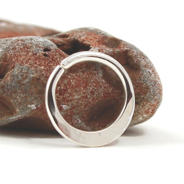 Anneau de septum, Anneau de nez, martelé lisse, Anneau de nez, Argent, or rose ou jaune rempli, Anneau de septum tribal, Bijoux de septum, Piercing