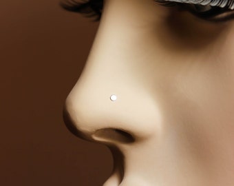 Nose Stud, Tiny Nose Stud, Small Sterling Silver Nose Stud, Solid Silver, Nose piercing, L Bend,Nose Screw,925 Sterling Silver,2mm Nose Stud
