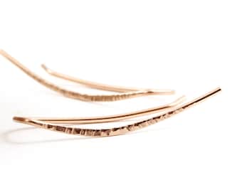 Ear Climber, Ear Cuff, Ear Crawler, Hammered, Sterling Silver, 14k Rose Gold filled, 14k Yellow Gold, Textured, Various sizes, Gold Pins