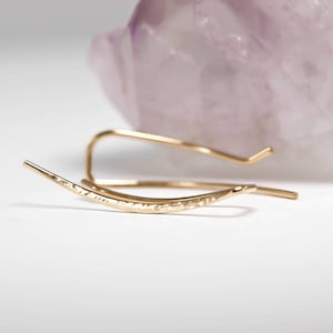 Boucle d'oreille, bijou d'oreille, clip d'oreille, martelé, argent sterling, or rose 14 carats, or jaune 14 carats, texturé, différentes tailles, épingles en or