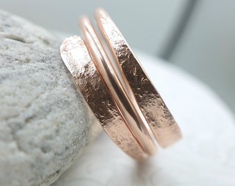 Hammered Copper Wrap Ring: Raw Solid Copper, Adjustable