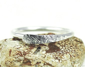 Toe Ring, Hammered Silver Toe Ring, Solid 925 Sterling Silver, Various Sizes and Thicknesses, Textured Silver Ring, Pinkie Ring, Midi Ring