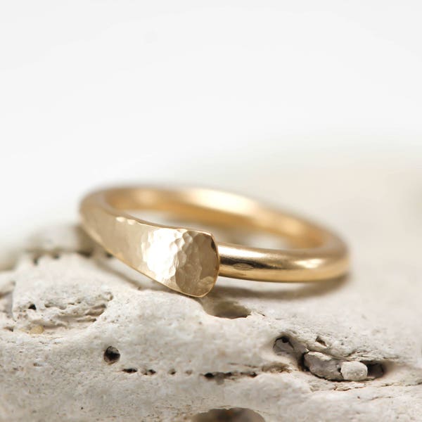 Anillo para la nariz, relleno de oro amarillo o rosa de 14 quilates, calibre 14, 16, 18, 20 o 21, martillado, texturizado, pendiente de aro, anillo de oro para la nariz, aro para el cartílago, ombligo