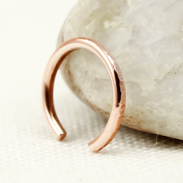 Ear Cuff, Rose Gold Ear Cuff, Sterling Silver, Hammered, Ear cuff no piercing, Rose Gold Filled or Solid Copper, Conch earring, Pink Gold