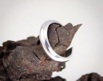 Ear Cuff, Brushed or Polished Silver, Solid Sterling Silver, Conch earring, Hand forged metal jewelry