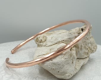 Pure Copper Anklet: Hammered Textured Copper Ankle Bangle, Stackable Anklet Cuff Bracelet