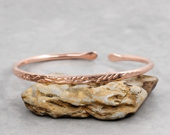 Copper Cuff Bracelet, Hammered Solid Copper, Lead and Nickel Free, Textured, Hand Forged Copper Cuff, Copper Bracelet