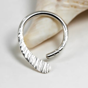 Cartilage Earring, Cartilage hoop, Helix Earring,Helix piercing,Asymmetrical Ring, Hammered, Sterling Silver,Rose or Yellow Gold,Tribal hoop