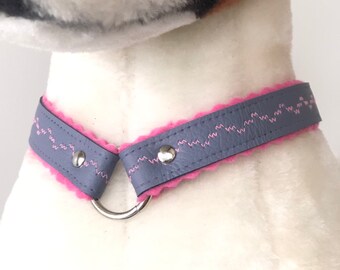 Lavender Dog Collar Soft Leather Custom House Collar Summer Pink Embroidered ID Tag Collar Handmade Gift New Puppy Training Accessory Pets