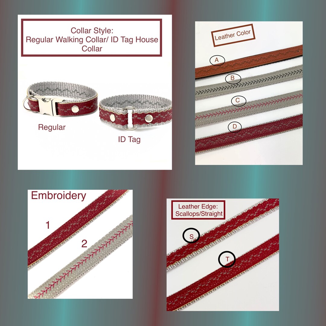 Dog House Collar Vegan Leather Embroidered Dog Collar Brown Etsy