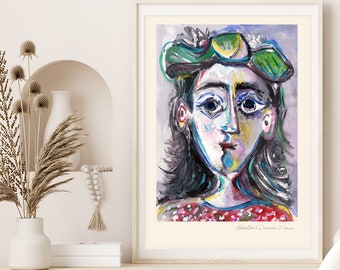 Pablo Picasso "Femme au Chapeau" Estate Signed Limited Edition Lithograph - Signed Print (COA) Wall Decor Art Prints Room Decor Gift