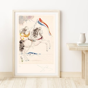 SALVADOR DALÍ &#39;Reverie&#39; - Original Lithograph- Vintage Signed Print (COA) &#39;Surrealist Art&#39;   Wall Decor  Art Prints Room Decor Gift
