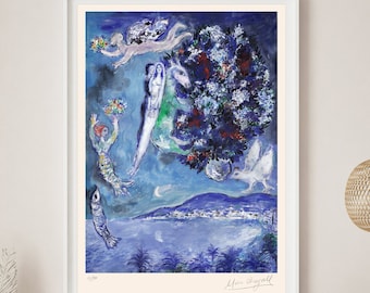 マルク・シャガール、ゼブルン族、エルサレムの窓、限定版リトグラフ