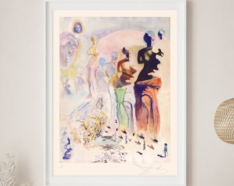 SALVADOR DALÍ 'Hallucinogenic Toreador' - Original Lithograph-  Signed Print (COA) 'Surrealist Art'   Wall Decor  Art Prints Room Decor Gift