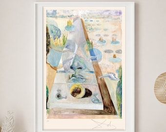 サルバドール・ダリ「象とキリン」リトグラフ、証明書、サイン入り