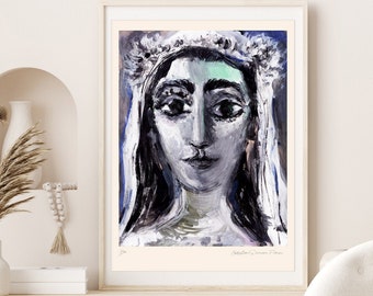 Pablo Picasso "Jacqueline en Mariée" Originele litho - ondertekende print (COA) Wall Decor Art Prints Room Decor Wall art Gift