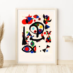 ジョアン・ミロ サイン入り「抽象人物」 - オリジナルリトグラフ