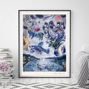 MARC CHAGALL &#39;Summer Dream&#39; - Original Lithograph- Vintage Signed Print (COA) &#39;Songe d&#39;été&#39; Vintage   Wall Decor  Art Prints Room Decor