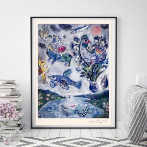 MARC CHAGALL 'Summer Dream' Original Lithograph Vintage Signed Print COA 'Songe d'été' Vintage Wall Decor Art Prints Room Decor image 1