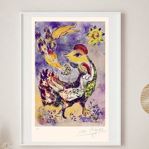 MARC CHAGALL &#39;Love Dream&#39; - Original Lithograph- Vintage Signed Print (COA) &#39;Rêve d&#39;amour&#39; Vintage   Wall Decor  Art Prints Room Decor Gift