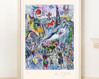 シャガール「7本の指を持つ自画像」ポスタープリント - Etsy 日本