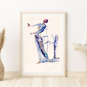 SALVADOR DALÍ &#39;The Burning Giraffe&#39; - Original Lithograph-  Signed Print (COA) &#39;Surrealist Art&#39;   Wall Decor  Art Prints Room Decor Gift