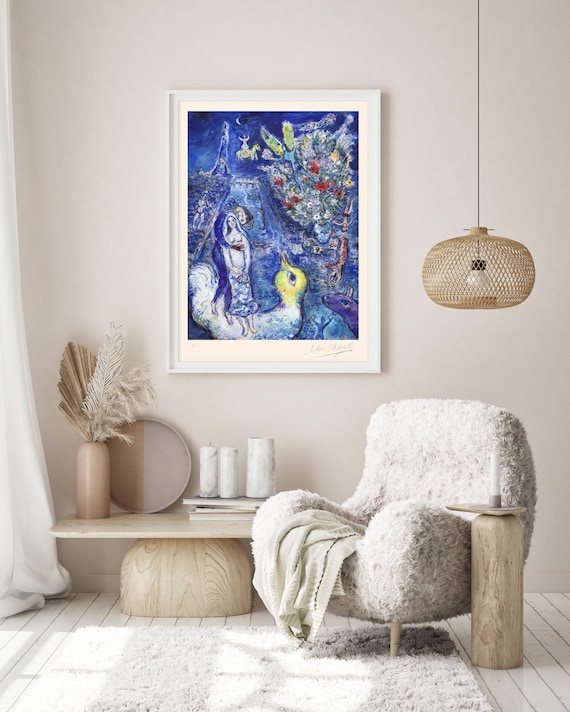 マルク・シャガール「花束を持った恋人たち」 - オリジナルリトグラフ