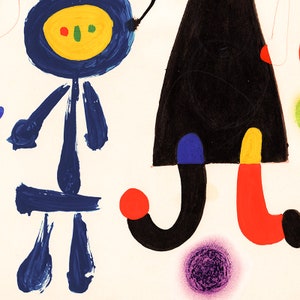 JOAN MIRÓ Signed 'Abstract Figures' Original Lithograph Vintage Print COA Abstract Modern Art Wall Decor Art Prints Room Decor Gift image 6