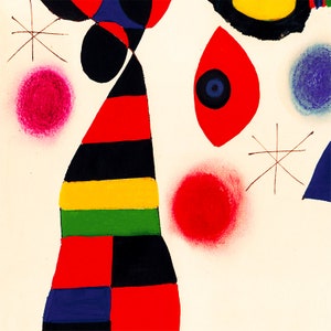 JOAN MIRÓ Signed 'Abstract Figures' Original Lithograph Vintage Print COA Abstract Modern Art Wall Decor Art Prints Room Decor Gift image 5