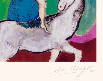 美品】 シャガール Marc Chagall 白い道化師 サーカス リトグラフ