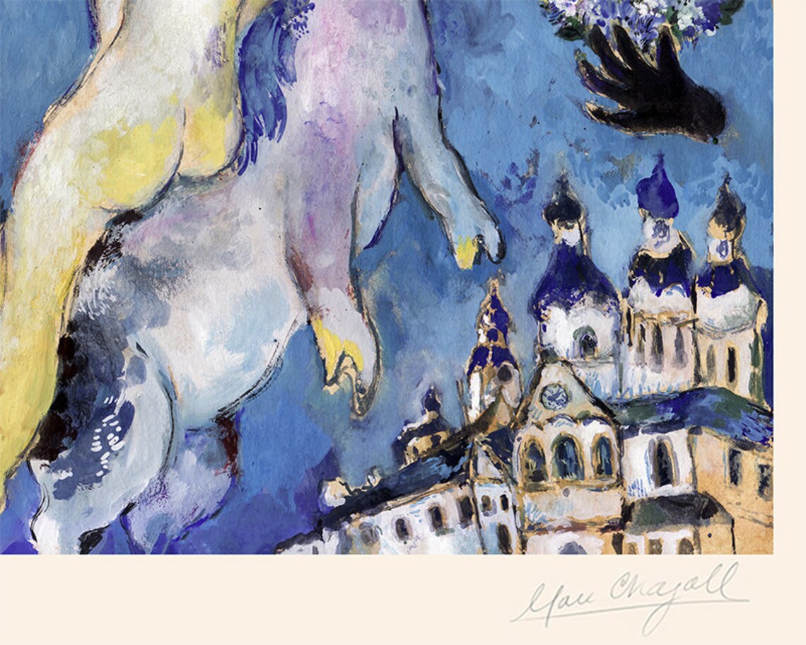 MARC CHAGALL ' La Nuit' Original Lithografie Etsy.de