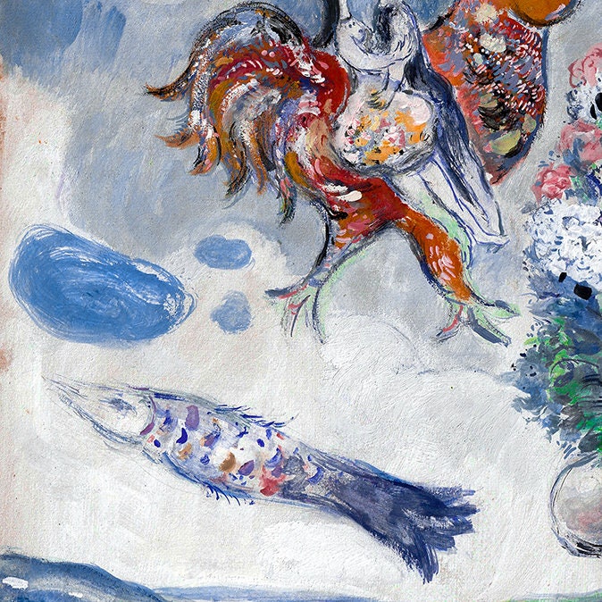 MARC CHAGALL 'nice Sky Lovers' - Original Lithograph- Vintage