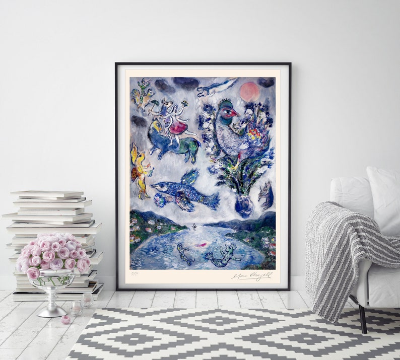 MARC CHAGALL 'Summer Dream' Original Lithograph Vintage Signed Print COA 'Songe d'été' Vintage Wall Decor Art Prints Room Decor image 1