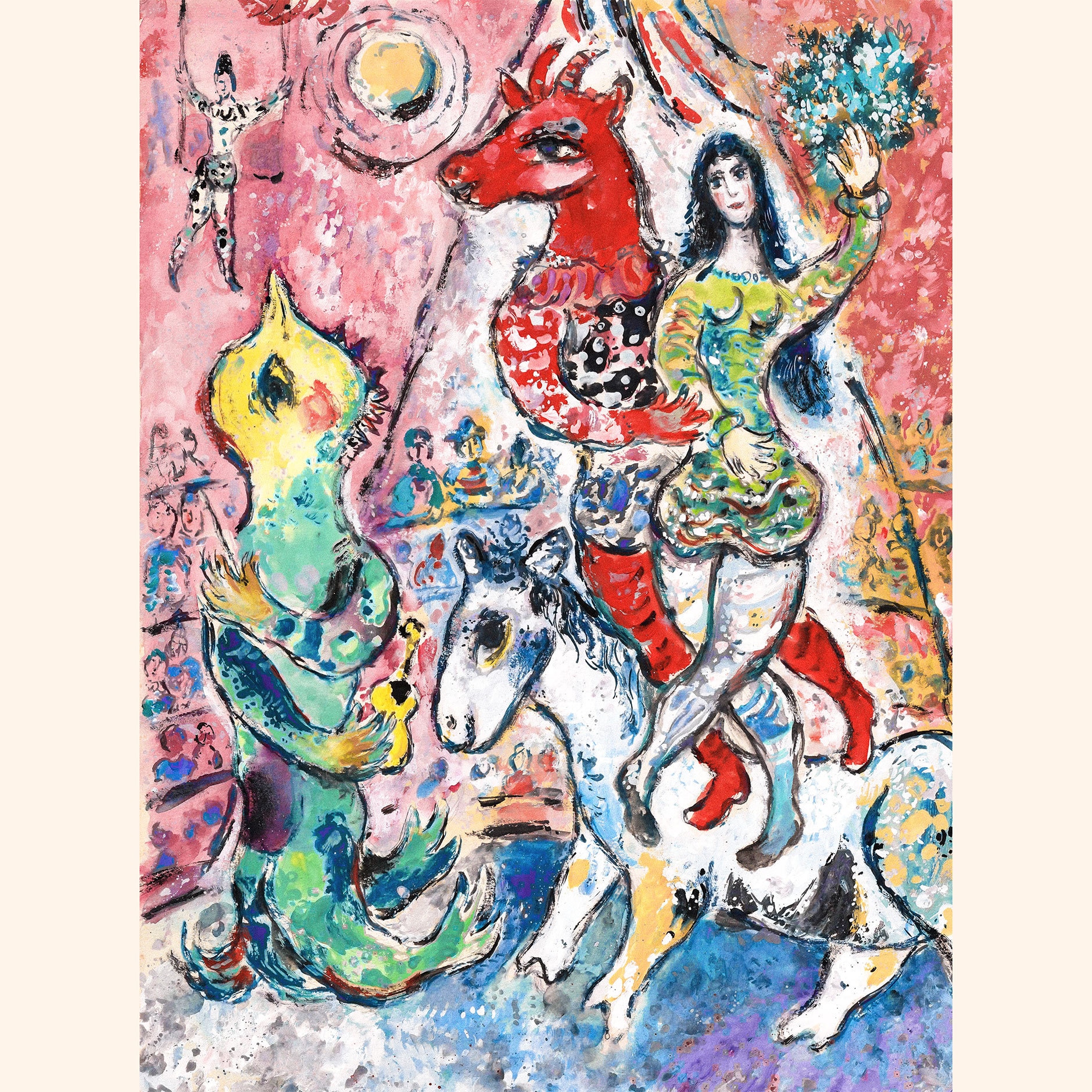 MARC CHAGALL 'the Circus' Original Lithograph Signed Print COA 'le ...