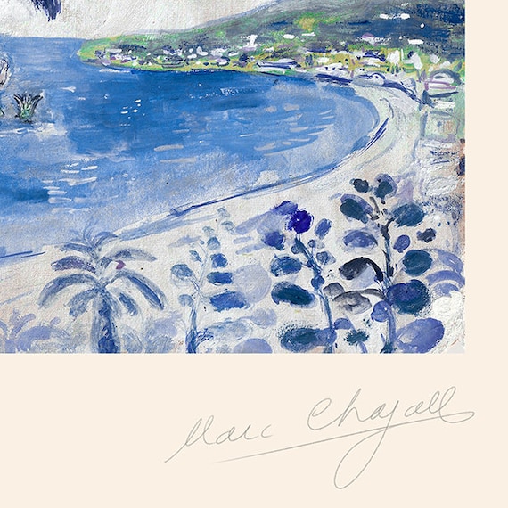 MARC CHAGALL 'nice Sky Lovers' - Original Lithograph- Vintage