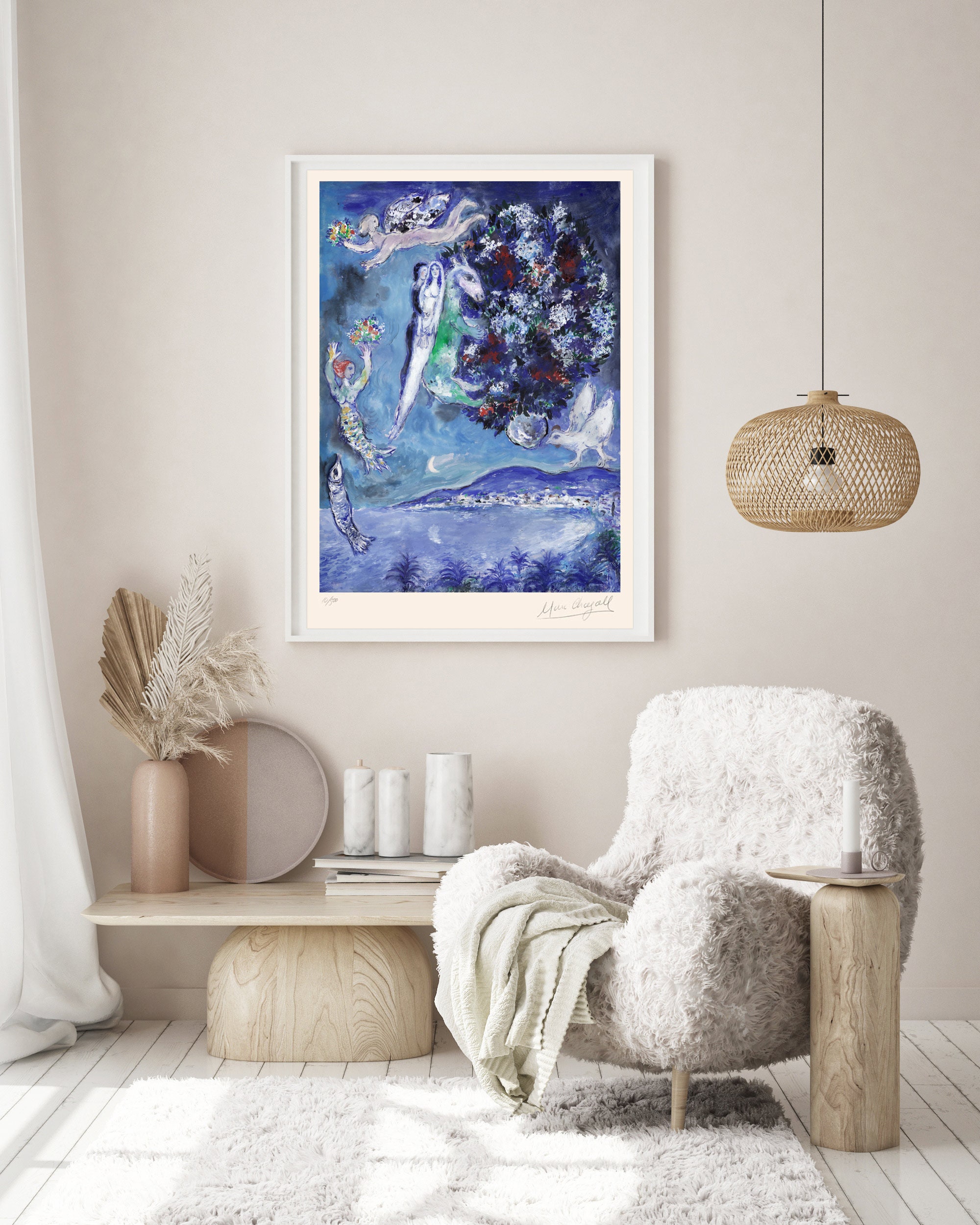【リトグラフ】Marc Chagall MARC CHAGALL 'lovers' - Original Lithograph- Signed Print