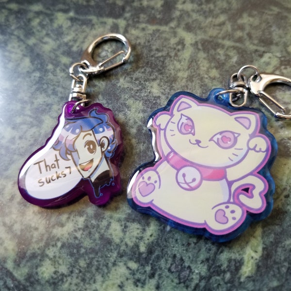 CLEARANCE* Maneki Neko/That Sucks! Acrylic Charms