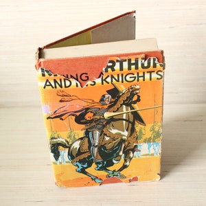 King Arthur and his Knights Vintage 1950s Story Book--Tales of King Arthur, Merlin, Lancelot, Gawaine