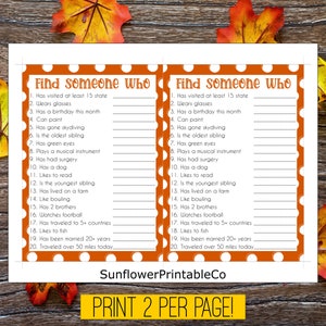 Thanksgiving Find Someone Who Game, Thanksgiving Game, Kids Game ...