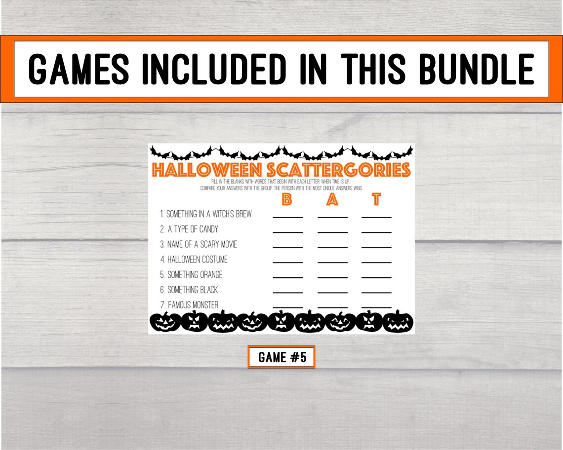 Adult Halloween Game Bundle, Halloween Games Printable, Halloween ...