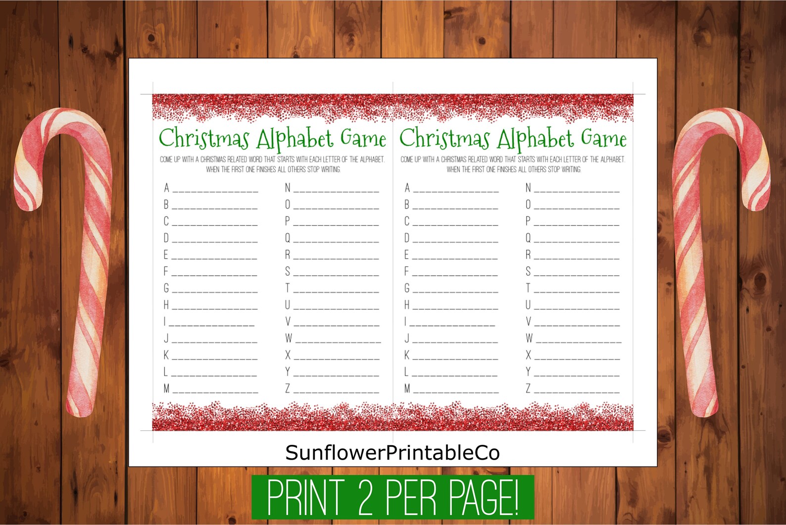 Christmas Alphabet Game, Printable, Christmas Game, Kids Game