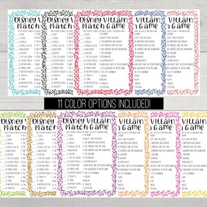 Kids Villain Match Game, Party Game, Printable Party Game, Digital Download