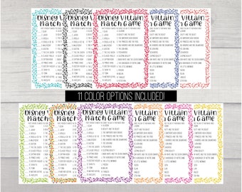 Kids Villain Match Game, Party Game, Printable Party Game, Digital Download