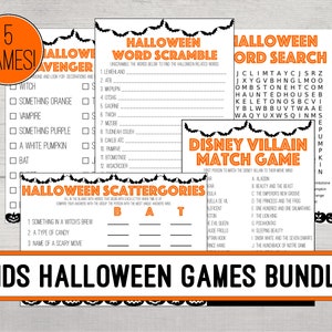 Kids Halloween Game Bundle, Halloween Games Printable, Halloween Instant Download, Kids Halloween Game