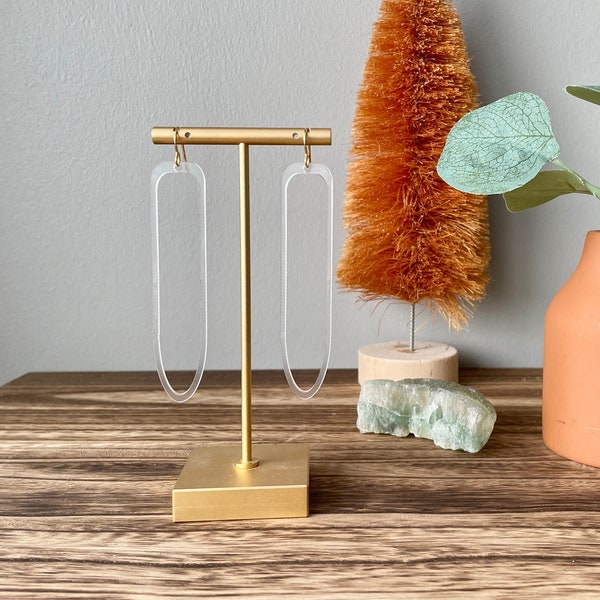 Transparent Earrings, Oversized Jewelry, Acrylic Dangle Geometric Earrings