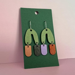 Mismatched Dangle Earrings: Funky Multicolor 3D Printed Jewelry