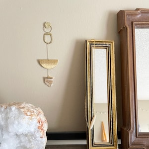 Small Decorative Textured Gold Plastic Mirror Wall Decor 