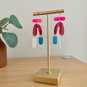Funky Acrylic Earrings: Unique Asymmetrical Statement Jewelry
