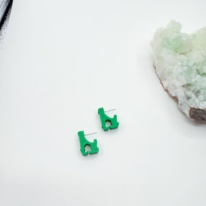 Bread Tag Earrings: Green Funky Statement Earrings